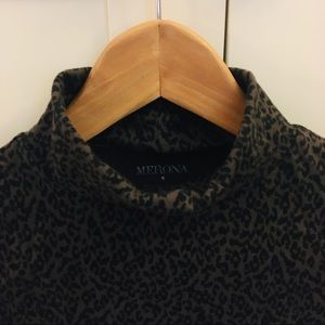 Turtleneck animal print shirt